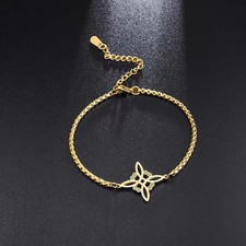 Knot Charm Bracelet Women's Silver/Gold Color Chain Fashion Simple Elegant Charm