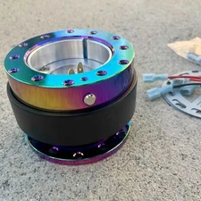 6 Hole Universal Car Steering Wheel Quick Release Hub Adapter - NEOCHROME ALLOY