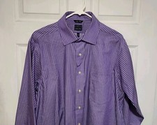 Chaps Dress Shirt Men 16 1/2 x 34/35 Purple Button Down Long Sleeve Striped 
