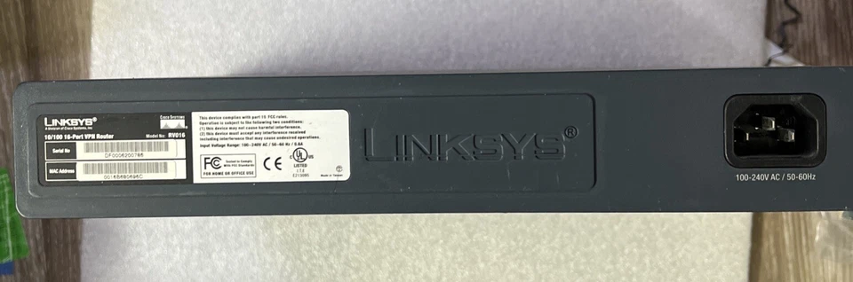 Linksys RV016 16-Port 10/100 VPN Router (B5) FREE SHIPPING SAME DAY - Image 3 of 4
