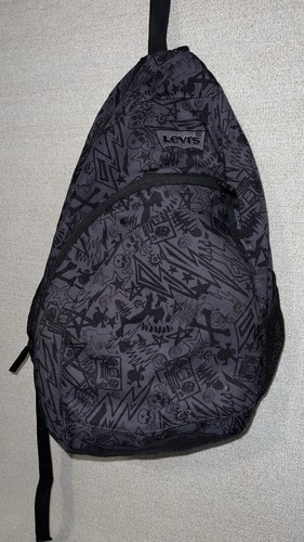 Levis BACKPACK BLACK Crossbody Polyester Mesh Girl Boy Stars - 第 2/8 張圖片