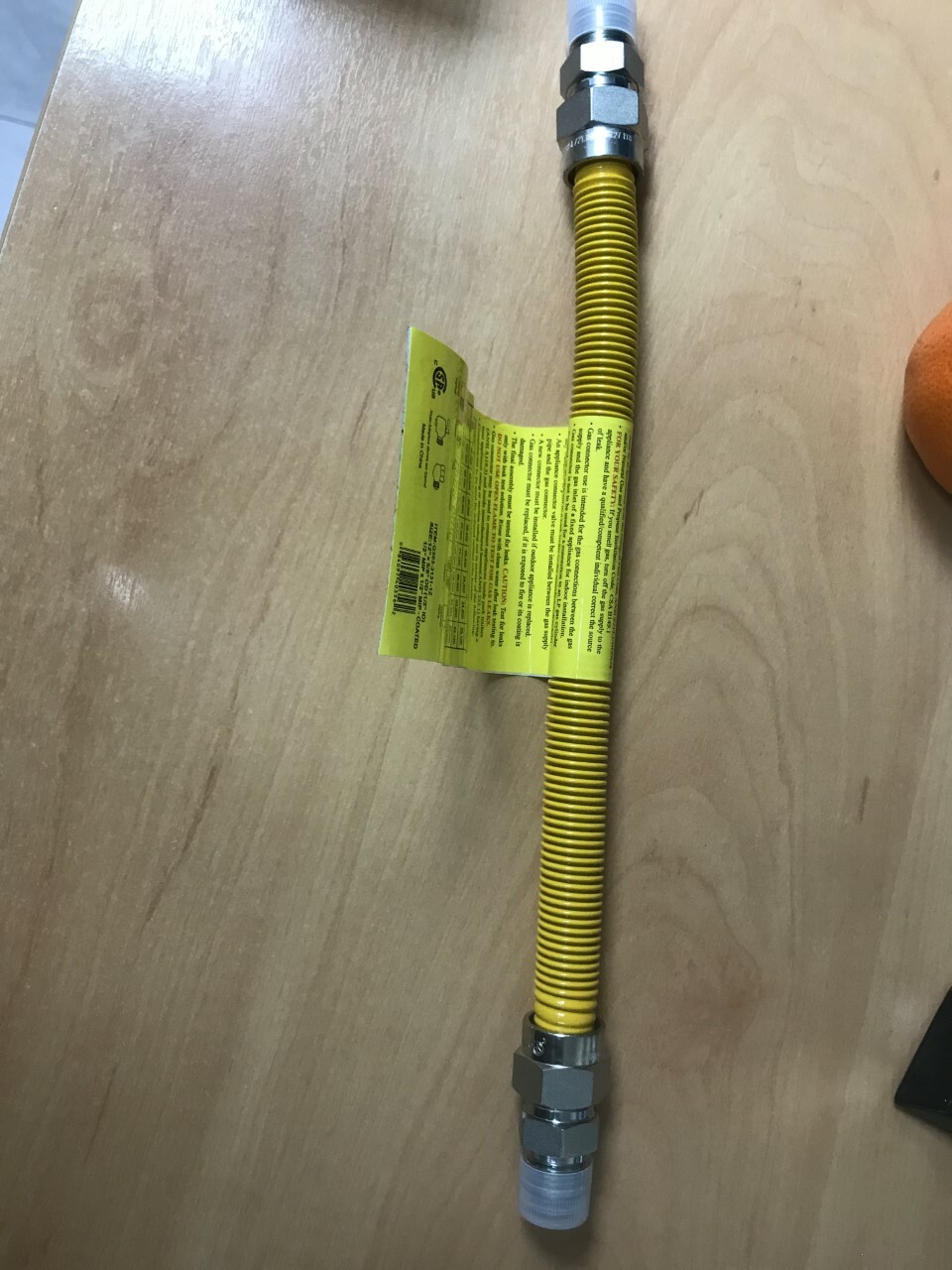 NDL Cooker Flexi Gas Hob Connector Hose 15 mm x 1/2' x 310 mm L 12