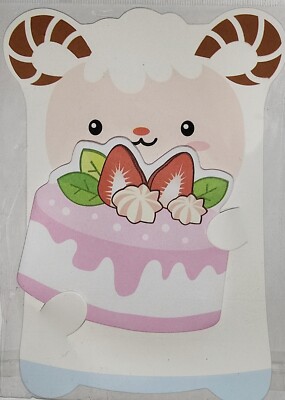 Kawaii Baby Ram & Strawberry Cake memo pad sticky Post-it note Stationery set