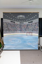 10ft x 9ft Vintage Canvas Photography Backdrop - Hockey Stadium