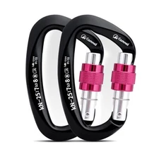 Heavy Duty Carabiner UIAA Certified Locking Carabiner 25KN About 5620 lbs Scr...