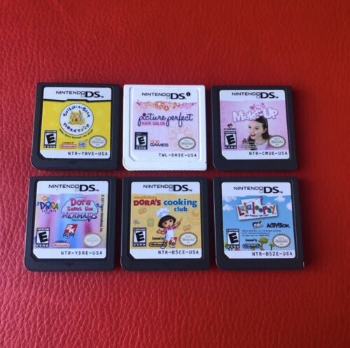 Lot of 6 Girl Games for Nintendo DS, Dora, Lalaloopsy, Build-a-bear +++ More! - Afbeelding 1 van 4