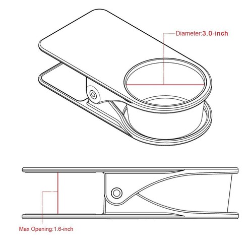 Clip On Desk Cup Holder for Office Chair Table Coffee Water Drink Soda Can - Picture 4 of 6