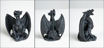 Mini Dragon Gargoyles Set of 6 Hand Painted 'Stone' Finish Gothic