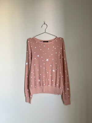 Wildfox Pink Star Sweater WILDFOX Women's Star Print Baggy Beach