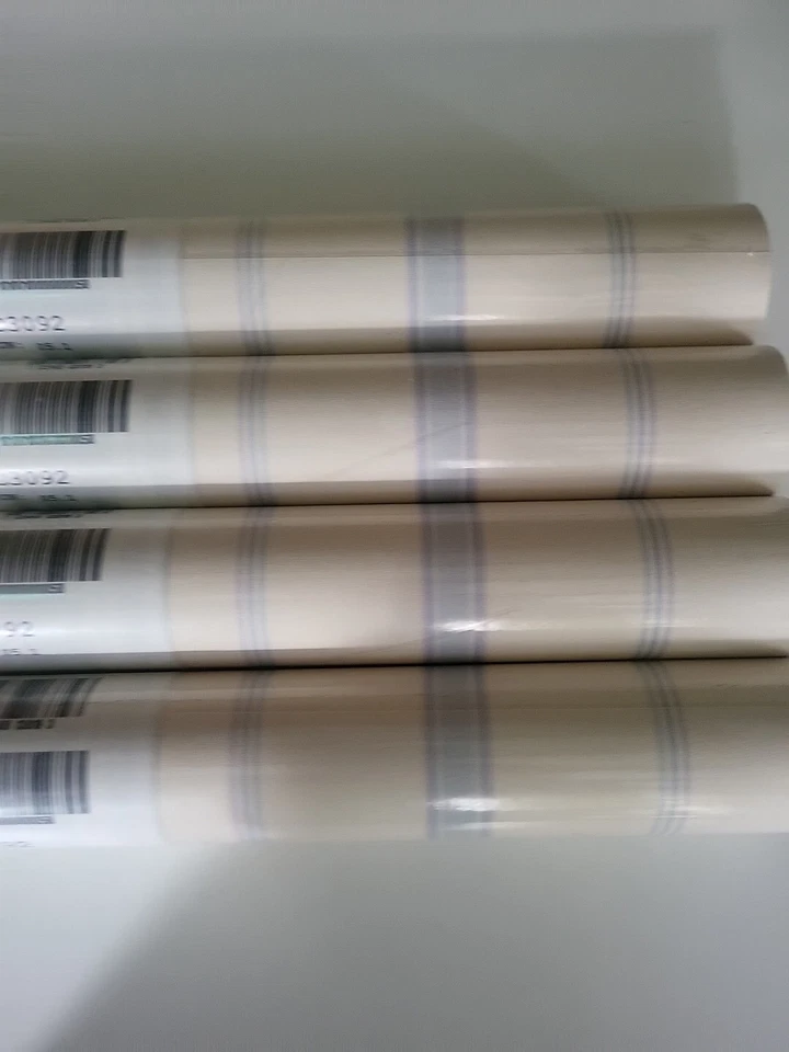 4X Papel Pintado Internacional AZUL LAVANDA CREMA HECHO EN CANADÁ 55 PIES CUADRADOS UN ROLLO Foto 2 de 4