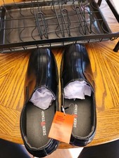 Deer Stags Boys Wings Slip-On Dress Shoes Black Faux Leather Square Toe 7M
