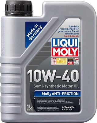 Liqui Moly 1L Semi Synthetic Auto Oil Mos2 For Gasoline Engines Wear Protection