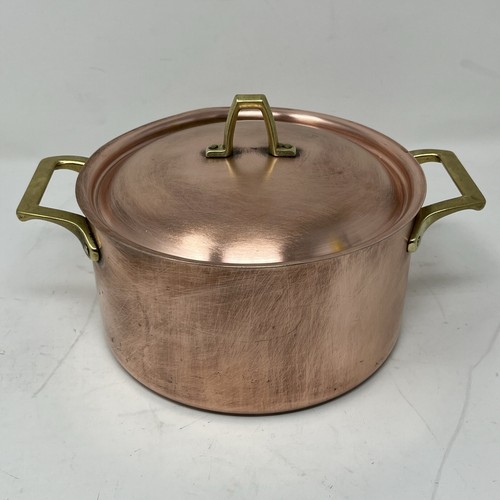 Paul Revere Limited Edition Copper 2 Quart Casserole Pan W/Lid Brass Handle - Picture 17 of 22