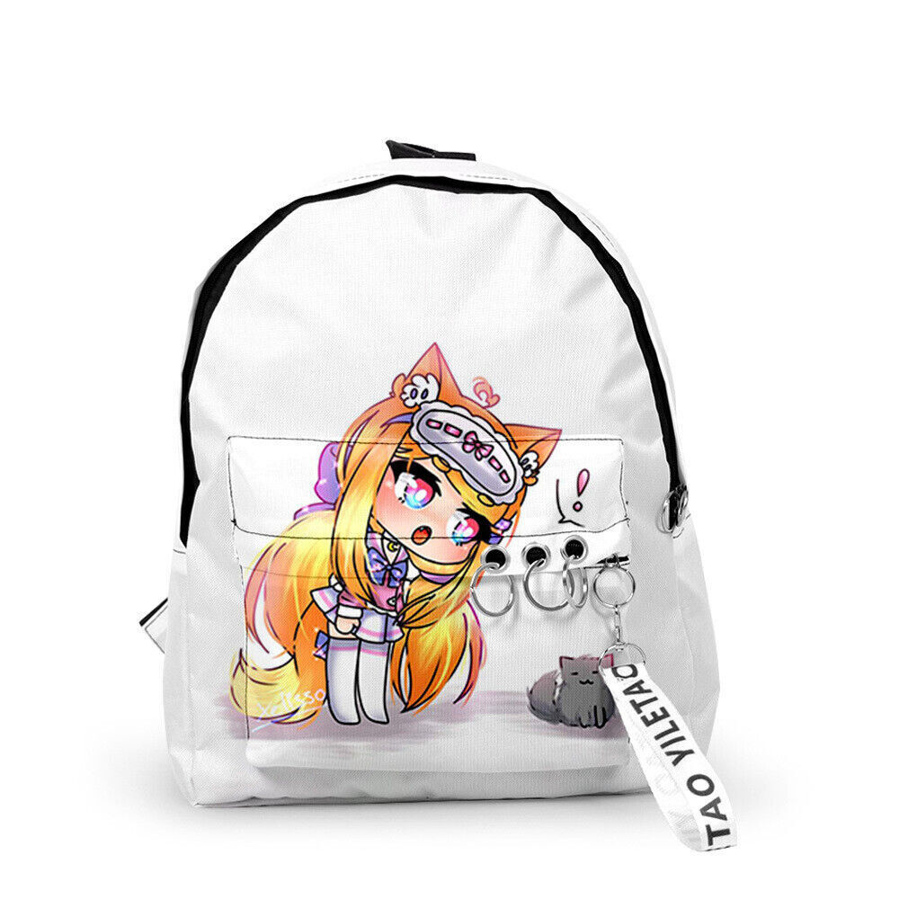 Gacha Life Schoolbag para Meninos e Meninas, Estudantes Mochila