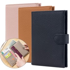 RFID Blocking Genuine Leather Travel Passport Wallet Holder ID Card Case Cover