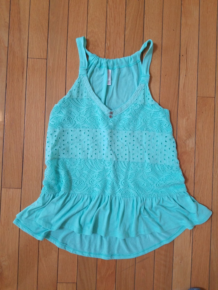 Xhilaration Mint Tank Top w/ Lace Details Size S | eBay