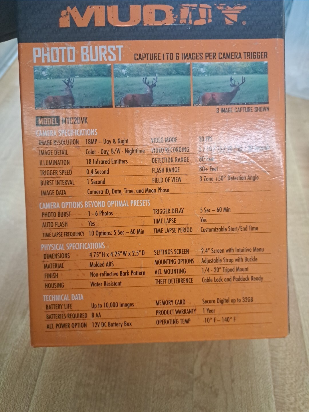 Muddy Trail Camera Pro Cam 20 720p Video SD Card Mudmtc20vk for sale