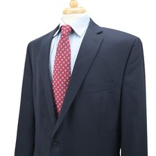 Calvin Klein Dark Navy Blue 100 Wool Blazer Sport Coat Jacket 46L