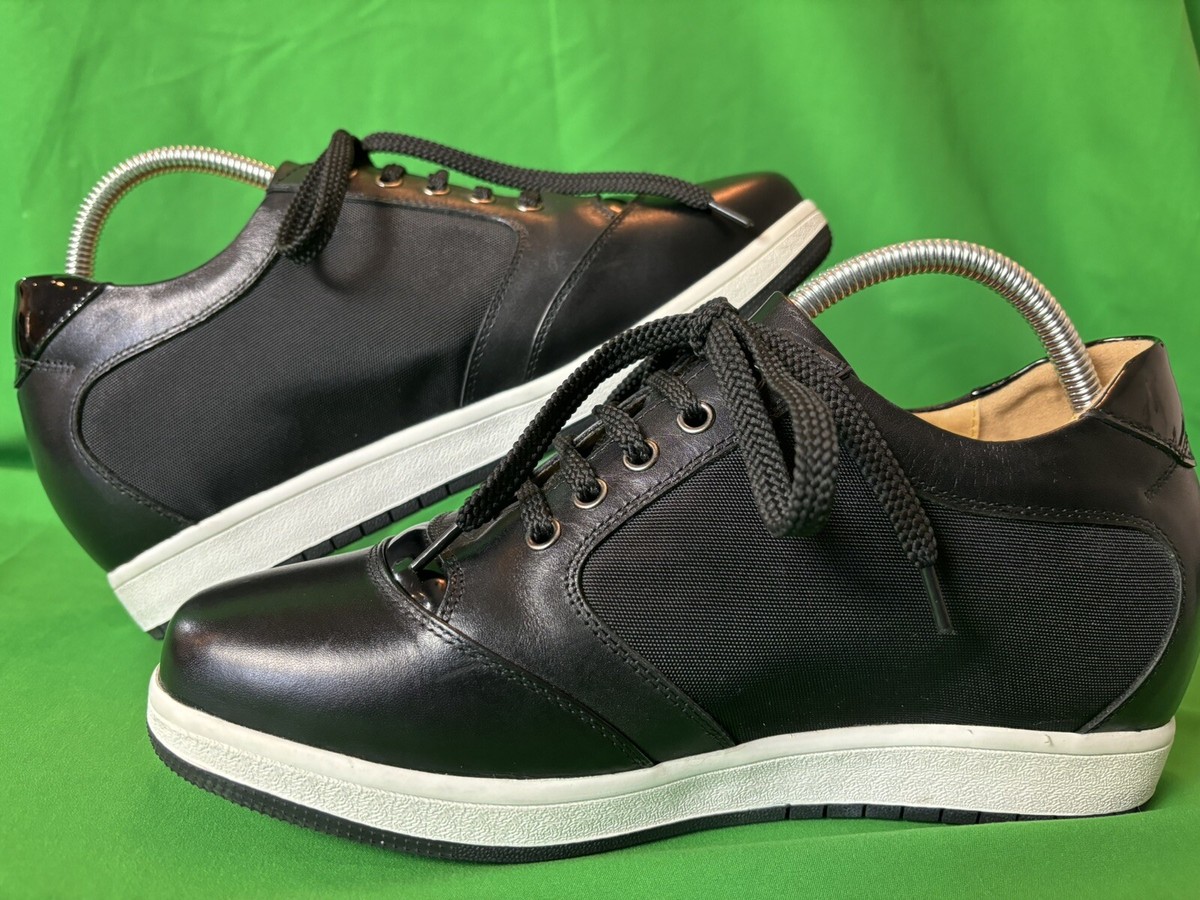 TOTO Men 8 A53272 3.2” Elevator Height Increasing Black Lace Up Sneaker Leather TOTO A53271 3.2-In. Elevator Shoes - Sneakers with Mesh main image 3