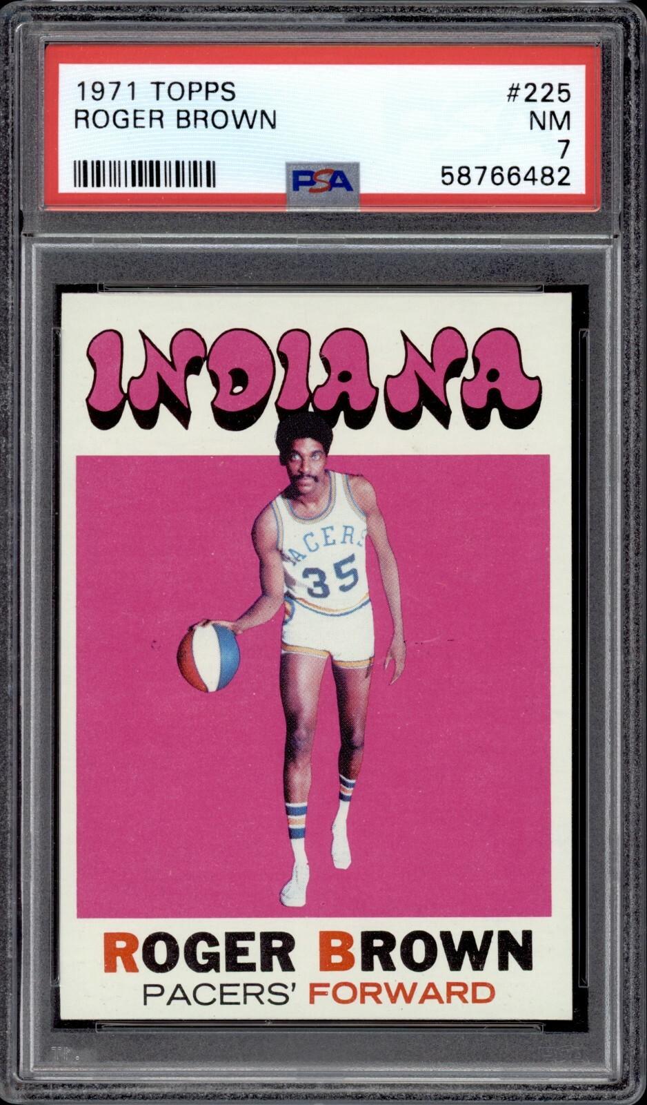 1971-72 TOPPS #225 ROGER BROWN PSA 7 NEAR MINT BASKETBALL