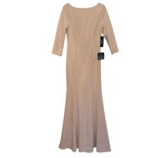 Lulu's Size Medium Glamor Galore Blush Pink Button Back 3/4 Sleeve Maxi Dress