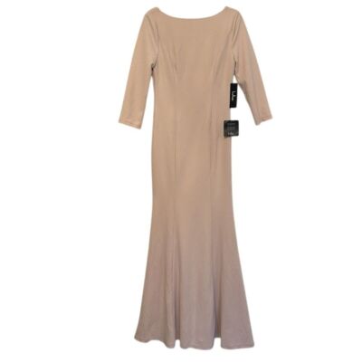 Lulu's Size Medium Glamor Galore Blush Pink Button Back 3/4 Sleeve Maxi Dress