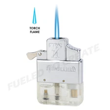 Thunderbird Butane Insert blue torch clear bottom tank Vector works w/ zippo 