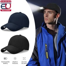 Rechargeable LED Baseball Cap Adjustable Light Hat for Running Fishing Camping