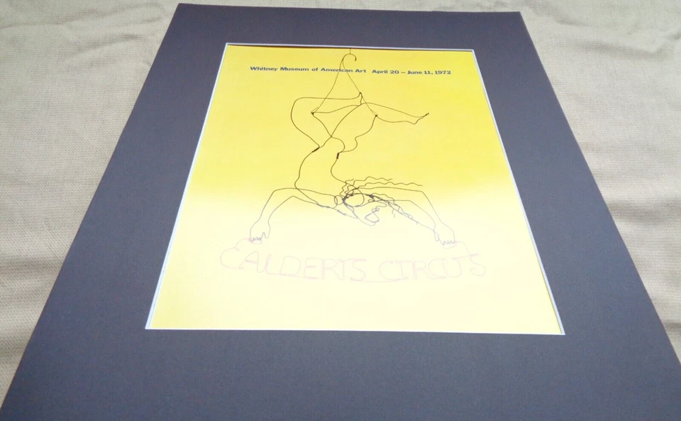 Póster amarillo rojo de la exposición del Museo de Arte Whitney de Calder Circus Acróbata Swinger Foto 2 de 4