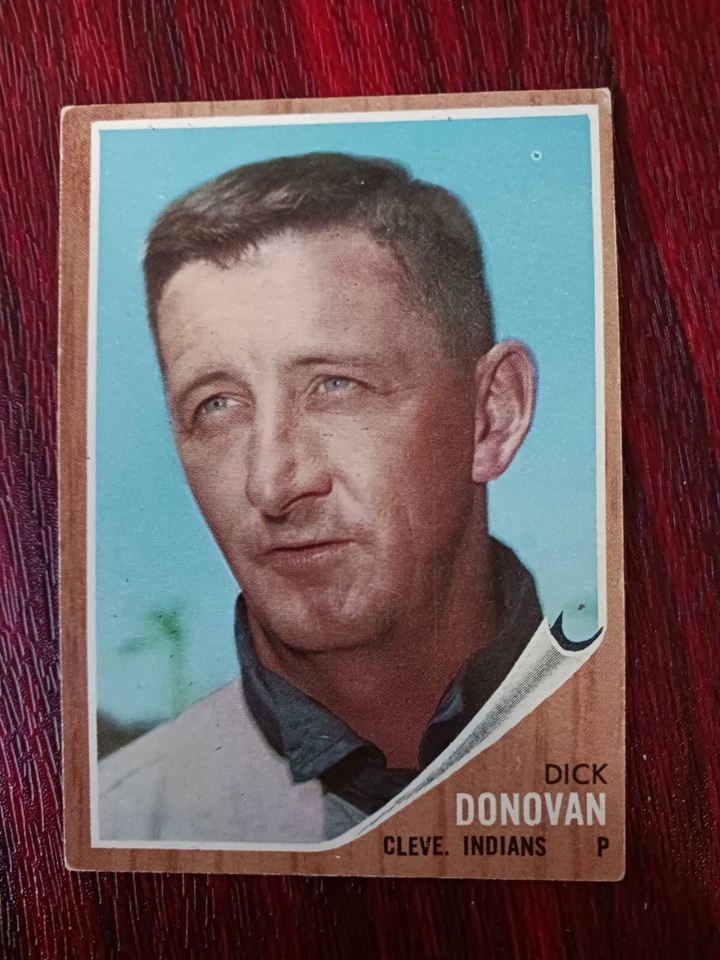 Lote de 9 1962 Topps INDIOS béisbol vintage Woody Hold, Dick Donavan Foto 4 de 4