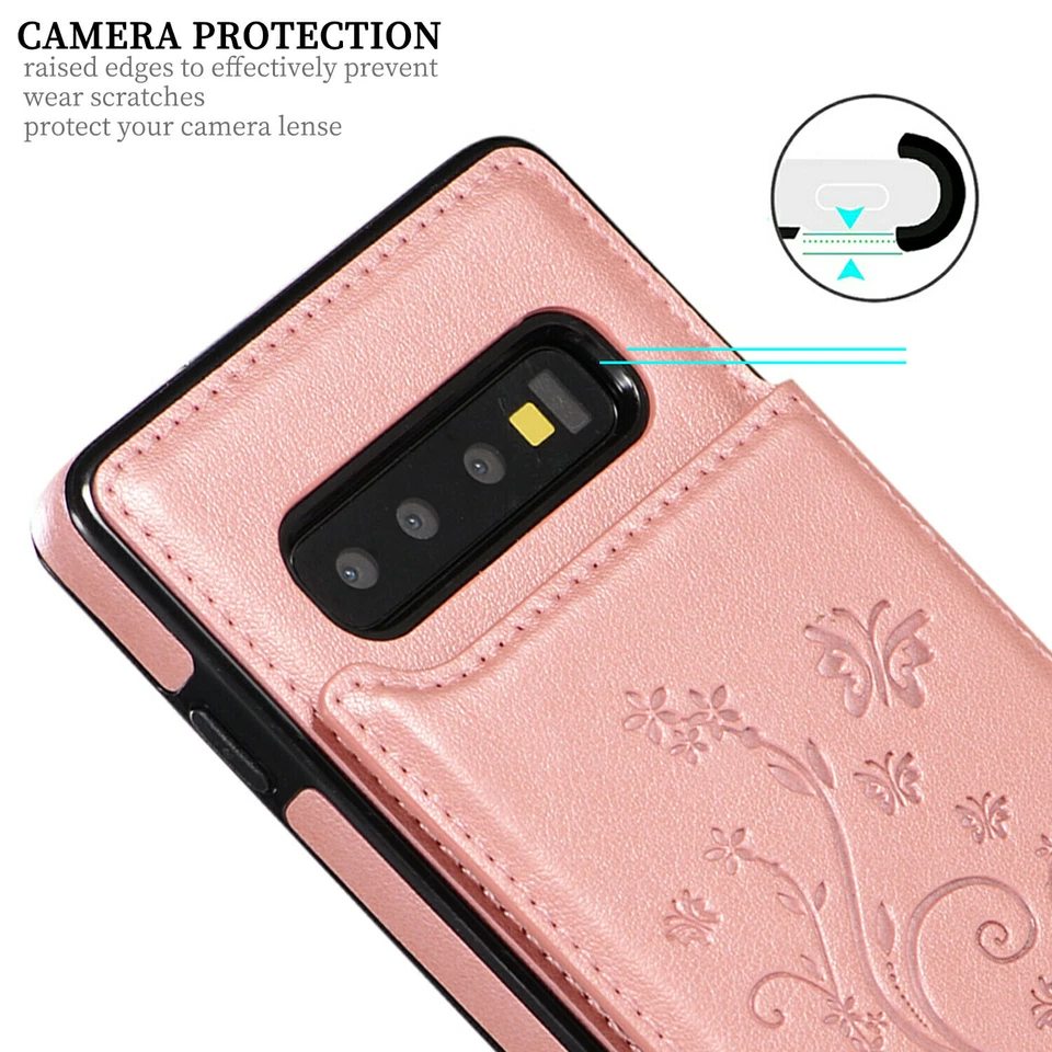 外壳 保护套 适用于三星 Galaxy S10 S9 S8 Plus S7 磁性皮革钱包式手机 — 第 4/4 张图片