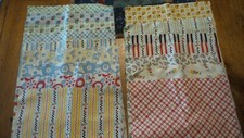 16 Pre-Cut Cotton Fabric Squares, Coordinating Patterns, Colors, 10"x10"