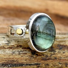 Top Quality Labradorite Ring 925 Sterling Silver Ring Two Tone Ring Gift For Her