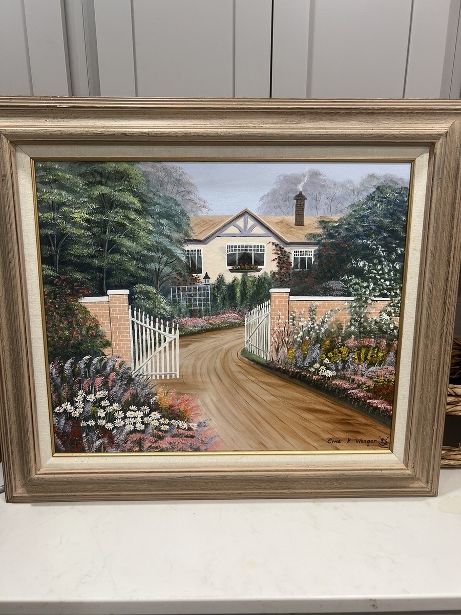 Original Erma K Wenger Oil Painting “Summer Cottage” 30” x