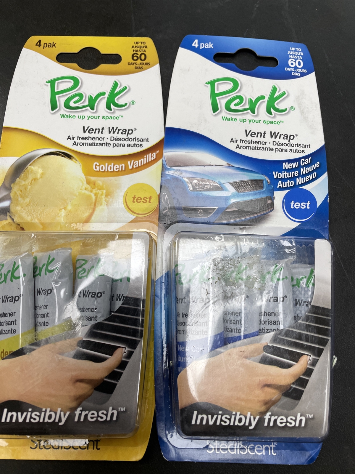 2x Perk Vent Wrap Air Freshener CLEAN LAUNDRY Scent 4ct Pack NEW (BIN 3