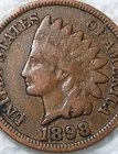1898 Indian Head Cent Penny 1C - VG Grade - #8918