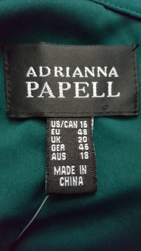 Vestido para mujer Adrianna Papell talla 16 verde esmeralda Foto 2 de 4