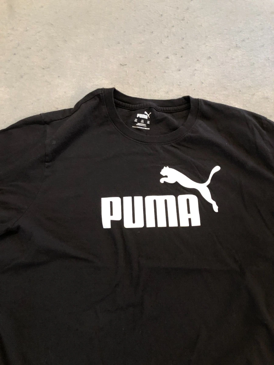 Puma Shirt Men's 3XL Black/White Big Logo Short Sleeve Active/Casual Tee |  eBay