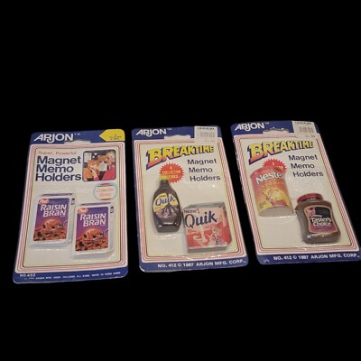 Vtg 1980s Magnets Quick Folgers Choice Raisin Bran Nestea New Retro Kitchen