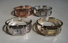 WOMEN SILVER, GOLD, ROSE GOLD FINISH BANGLE CUFF FASHION CASUAL WATCH