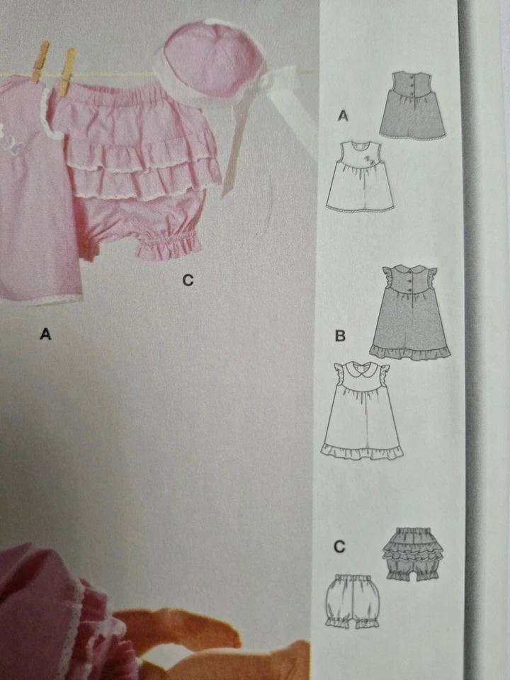 Dress Top Bloomers Girls 3M 6M 9M 12M 18M Burda 9802 Sewing Pattern Very Easy - Image 3 of 4