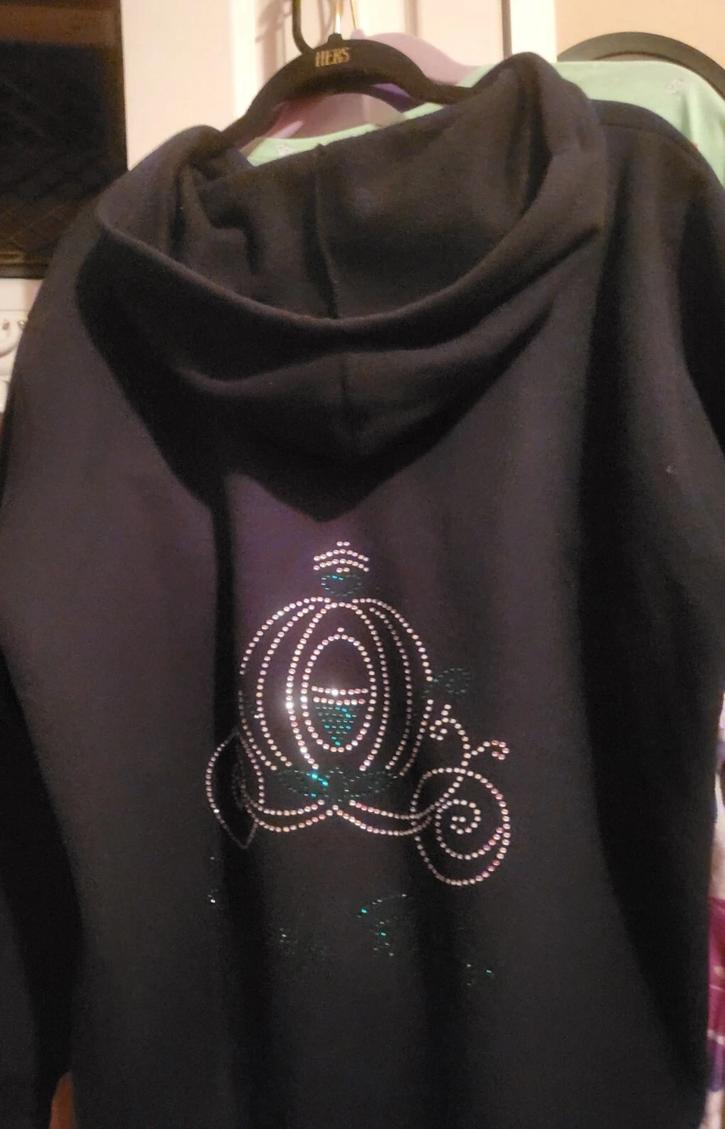 Felpa con cappuccio Disney Bride Strass Cenerentola Coach donna zip up.