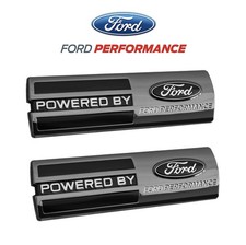 Oem Powered By Ford Performance 5.5 Fender Emblems Badges Two Tone Black - Pair