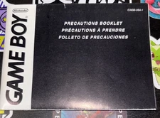Gameboy Precautions Booklet Nintendo Game Boy Manual