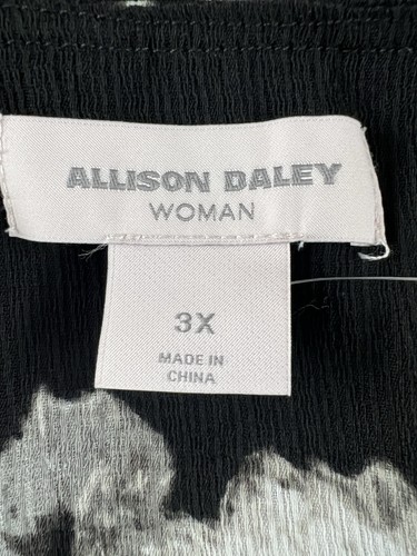 Camisa túnica floral negra semi transparente Allison Daley para mujer talla grande 3X nueva con etiquetas - Imagen 10 de 13