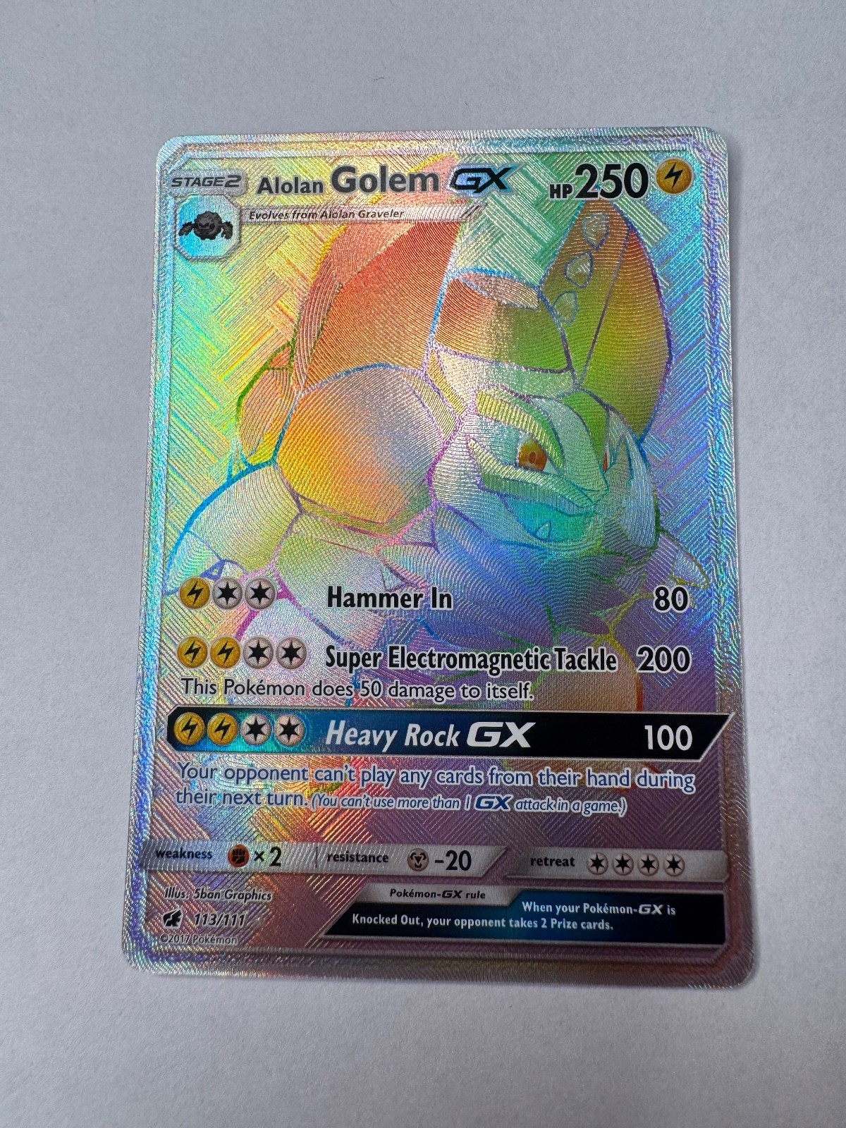 Alolan Golem GX 2017 Sun & Moon: Crimson Invasion #113/111 Holo (Secret) Price Guide - Sports Card Investor Alolan Golem GX 2017 Sun & Moon: Crimson Invasion #113/111 Holo (Secret) Price Guide - Sports Card Investor