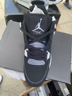 Jordan Air Jordan 4 Black Men s Mid Top Lace-Up Athletic Sneaker