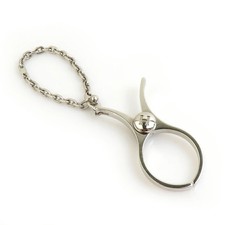 HERMES Charm Glove Holder Fillo Metal Silver Ladies e60429a