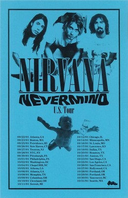 Nirvana - Nevermind U.S.A. Tour Poster 1991 - Reprint By Robert Fisher