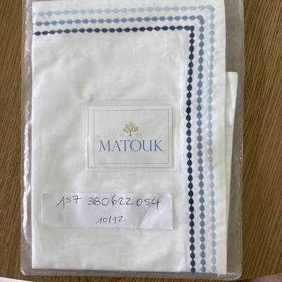 Matouk Amara Triple Pearl 300 Thread Count Cotton ONE BOUDOIR Sham Sailor Blue
